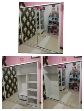 2 pintu tempat penyimpanan baju sliding door
