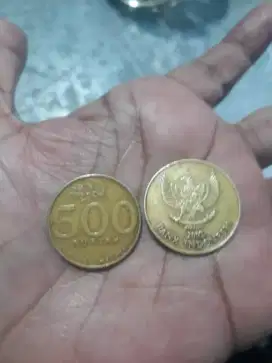 UANG LOGAM BUNGA MELATI 500 RUPIAH TAHUN 1997/2002 MAHARIN