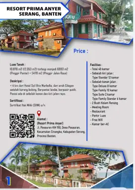 Dijual Resort Prima Anyer Serang Banten