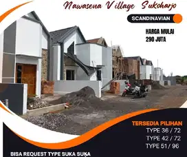 RUMAH DIJUAL DIJUAL  CLUSTER SCANDINAVIAN  MODERN DI SUKOHARJO KOTA