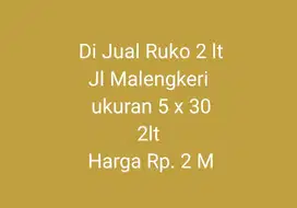 Di Jual Ruko 2 Lt, Jl.Malengkery