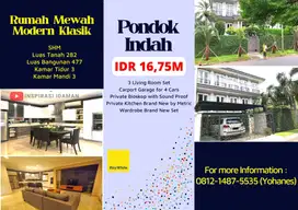 Jual Cepat Rumah Modern Klasik Pondok Indah Jakarta Selatan