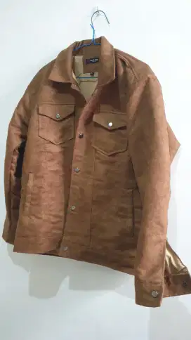 Jaket trucker suede like new cakep bgt