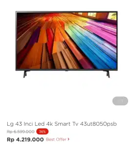 LG 43 INCH 4K SMART TV 43UT8050PSB