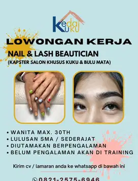 Lowongan kerja nailist dan eyelash therapist