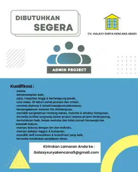 Lowongan kerja admin project