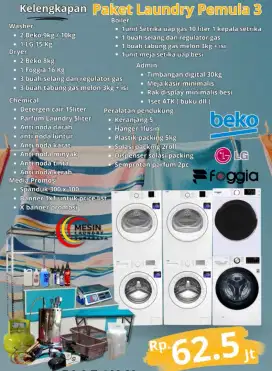 Paket usaha laundry kiloan konvensional 3 stack