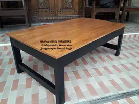 Meja Komputer Laptop Belajar Tulis Panjang Lesehan Pendek Kayu Mahoni