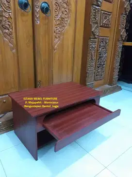 Meja Laptop Komputer Belajar Tulis Laci Keyboard Pendek Lesehan Kayu