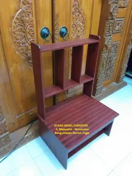 Meja Lemari Rak Buku Belajar Tulis Komputer Laptop Pendek Lesehan Kayu