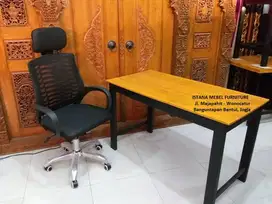 Paket Set Meja Kursi Kerja Kantor Komputer Belajar Tulis Hidrolik #BT