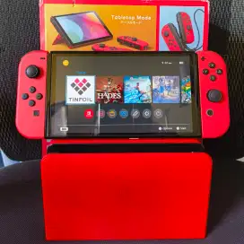 NINTENDO SWITCH OLED DUAL BOOT 512GB MARIO EDITION FULLSET MULUS