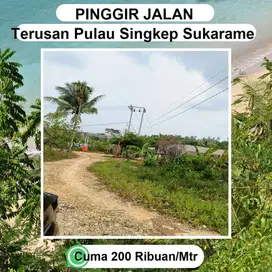 TANAH PINGGIR JALAN TERUSAN SUKARAME PULAU SINGKEP DJUAL MURAH