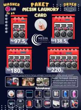 Paket usaha laundry Self service card sistem 5 Stack