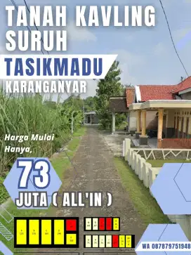 PROMO TANAH KAVLING MURAH SURUH TASIKMADU.