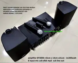 PAKET SOUND KARAOKE VIA YOUTUBE MURAH amplifier BT3000: