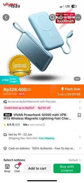 power bank PB Vivan 10000 mAh real