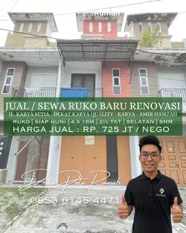 Jual Ruko Baru Renovasi Di Daerah Karya - Amir Hamzah