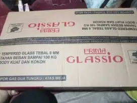 Kompor gas kaca tebal 6 mm tahan beban sampe 100 kg body kuat dan ko2h