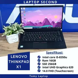 LENOVO THINKPAD X1 CORE I5 8350U RAM 16 SSD 256GB LAYAR 14.0 FHD TOUCH