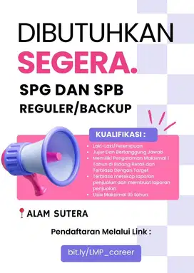 DIBUTUHKAN SPG / SPB RETAIL FASHION