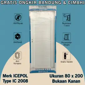 FREE ONGKIR [BARU] ICEPOL Pintu UPVC Pintu Putih Kamar Mandi WC Toilet