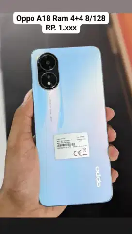 Oppo A18 Ram 8GB 4+4/128GB Murah Mewah Garansi Masih Aktif