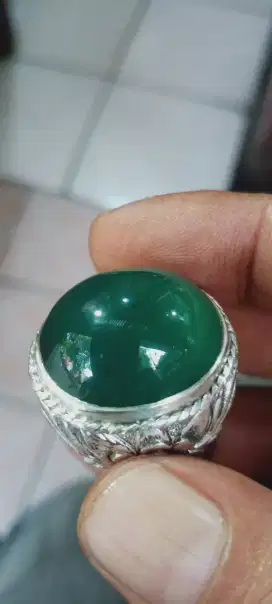 Batu bacan chrysocola ring perak