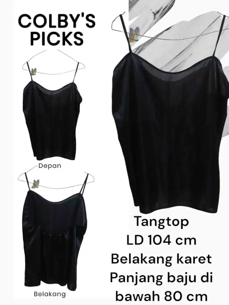 Tangtop wanita Tali Hitam