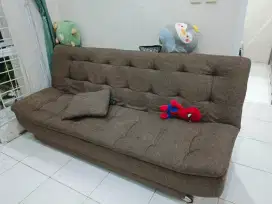 Kursi Tamu Sofa Bed Coklat