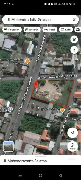 Dijual tanah 19,1 are pinggir jalan utama mahendratta Denpasar