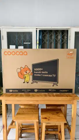 smart tv coocaa 40S3U plus, 40 inch, kondisi baru, BNIB