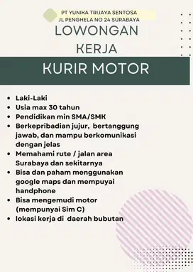 Lowongan kerja kurir motor