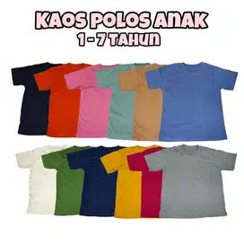 Kaos Anak Baju Anak Polos Bahan Katun 30S Nyaman Dipakai