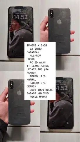 JUAL IPHONE X 64GB INTER