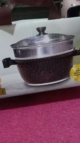 Milux ceramic steamer 28cm panci serbaguna