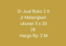 Dijual Ruko 2 lantai di Jl. Malengkeri Makassar