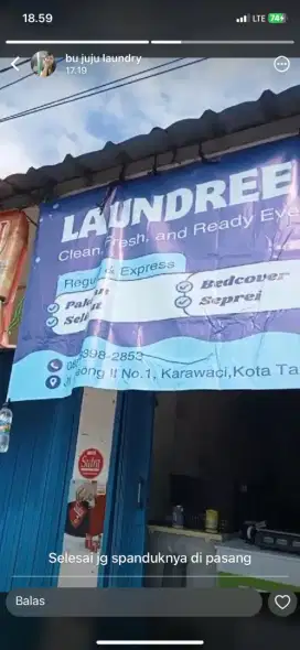 dibutuhkan karyawan laundry