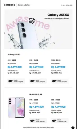 PRICELIST HARGA SAMSUNG SERI A TERBARU