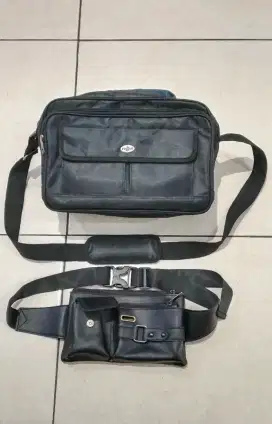 JUAL MURAH & BARU 100% . TAS SELEMPANG HITAM MINIMALIS 2 PCS