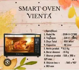 Smart Oven merk vienta likenew komplit