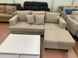 Sofa Fabric 3 Seater Dengan Bangku