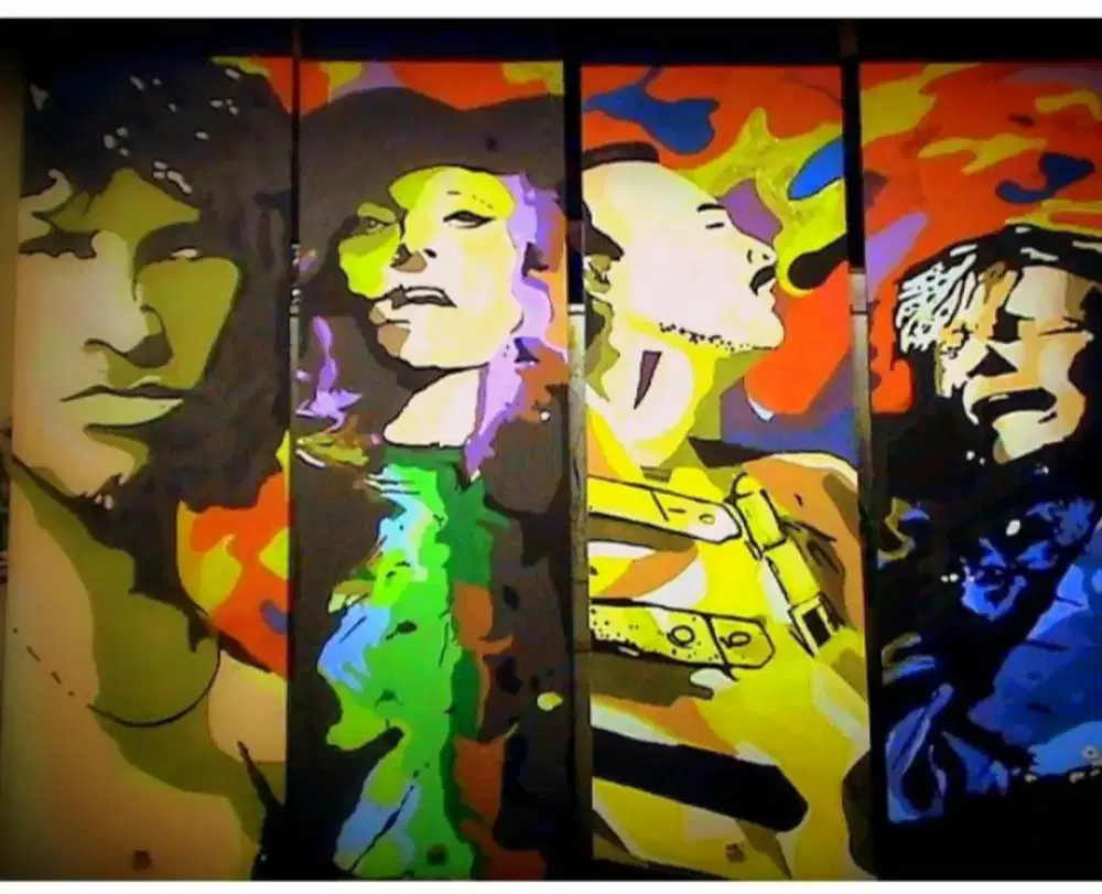 Siluet wajah ,Mural lukis ,face painting