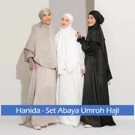 Hanida-Set Abaya Umroh Haji Gamis Set Kerudung Syari