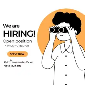 Dicari Helper Packing Olshop Pria / Wanita Open for Fresh Graduate