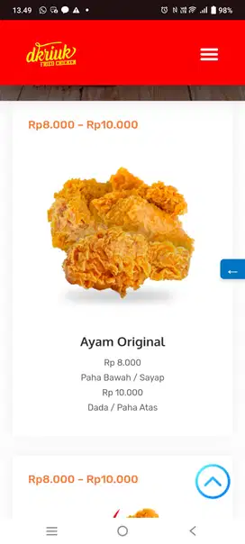 Dicari karyawan ayam Fried Chicken