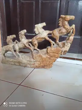 Patung kuda renteng 4 batu onik