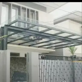 Kanovi carport teras mewah atap transparan solarflatt bergaransi