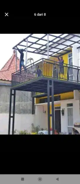 Mezzanine, canopy balkon, pagar, tangga, ralling balkon, folding gate