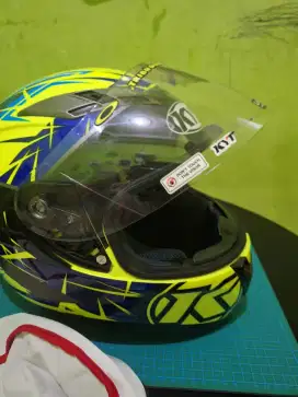 Helm KYT Fullface Warna Kuning Stabilo Double Visor Mulus